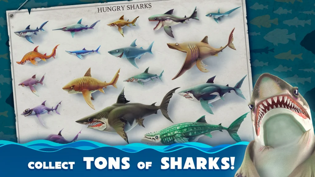 Hungry Shark World MOD APK all sharks unlocked